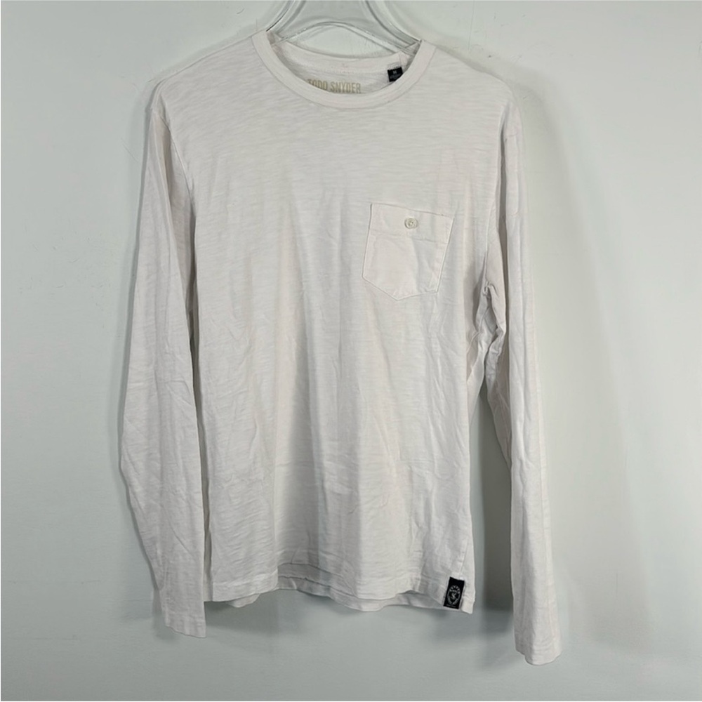Todd Snyder 100% Cotton White Long Sleeve Pocket Tee Sz M